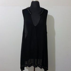 TORRID BLACK SHEER RIVETED TOP - 3X